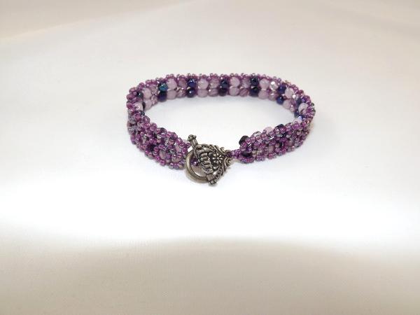 B-99 shades of purple chevron bracelet
