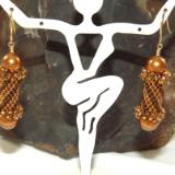 E-109 Bronze Bead Tube Earrings