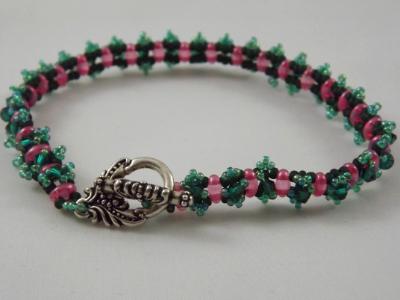 B-20 green & pink bracelet