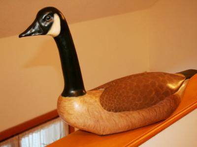 Front view of Cananda Goose Carving