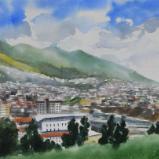 Mi Quito es un edén de maravillas - Ecuador, 38cm x 56cm (WATERCOLOR DEMONSTRATION)