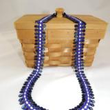N-65 Shades of Blue Teardrop Woven Necklace