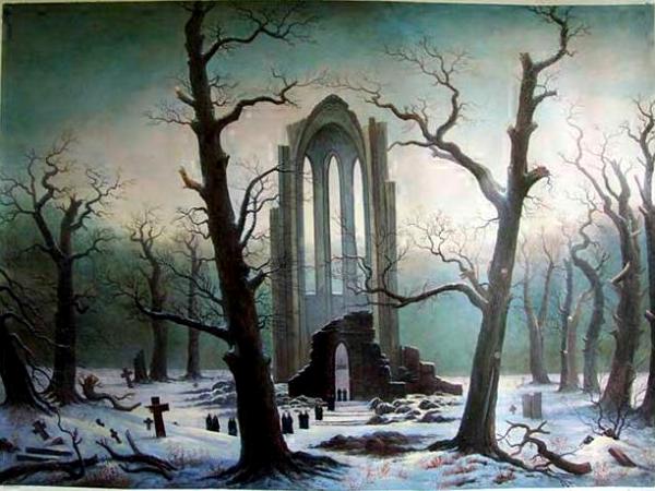 Caspar David Friedrich: Cloister cemetery in the snow Caspar David Friedrich: Cloister cemetery in the snow