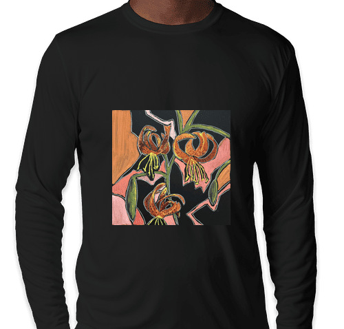 “Leopard Lilies” on men’s  t-shirt