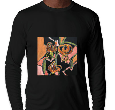 “Leopard Lilies” on men’s  t-shirt