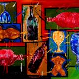 "Picnic" Painting 2 In My Wine Series - Acrylic on Canvas