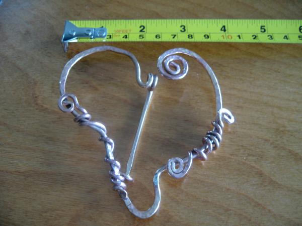 14-055 Large Bronze Forged Heart Brooch