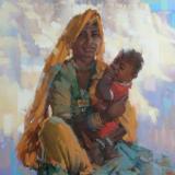 Mother of Jaisalmer / oil - canvas / 100x65cm