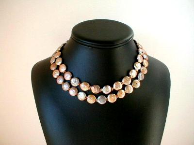 Double strand coin pearls Double strand coin pearls