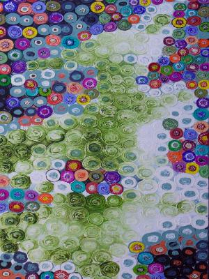 Birds-Eye View of the Garden 76cm (W) x 153cm (H) Acrylic on canvas. Ready to hang Birds-Eye View of the Garden 76cm (W) x 153cm (H) Acrylic on canvas. Ready to hang