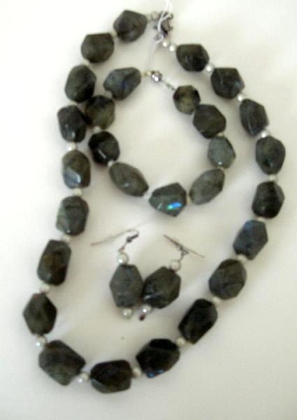 Labradorite Necklace, Bracelet and Earrings