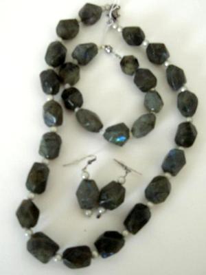 Labradorite Necklace, Bracelet and Earrings