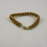 B-48 olive & copper beaded bracelet