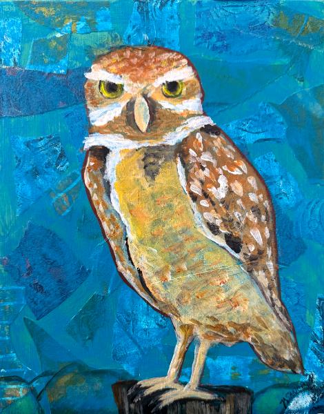 Screech.   9"x12"