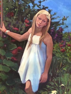 Elf Girl in the Garden 30x40" oil Elf Girl in the Garden 30x40" oil