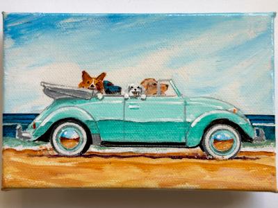 FOUR DOGS GO TO THE BEACH FOUR DOGS GO TO THE BEACH