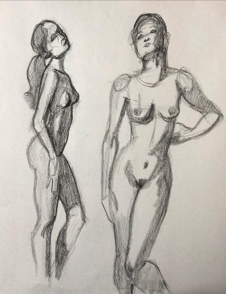 Two Standing Nude Gestures