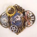 Steampunk White Rabbit brooch