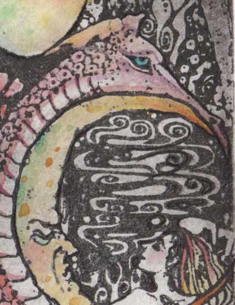 Dragon Girl Limited Edition etching dragon fantasy art