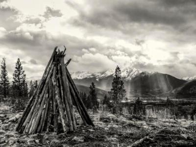 Rocky Mountain Teepee and Sunbeams Rocky Mountain Teepee and Sunbeams