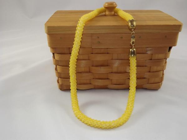 N-75 Matte Golden Yellow Crocheted Rope Necklace