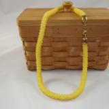 N-75 Matte Golden Yellow Crocheted Rope Necklace