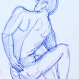 Seated Male Nude, Rear View