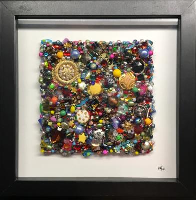 Untitled Beaded Square IV - Framed Untitled Beaded Square IV - Framed