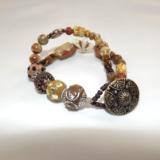 B-144 Shades of Brown Double Strand Chunky Bracelet