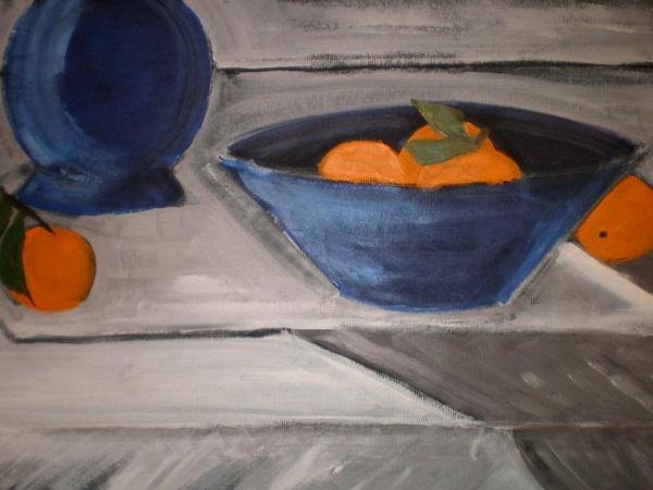 Blue Bowl with Tangerines