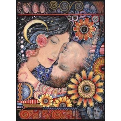The Sun and the Moon romantic art print of lovers 