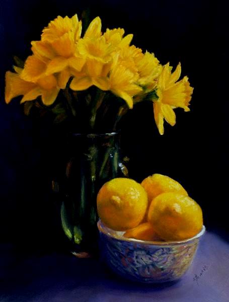 Yellow Daffodils and Lemons
