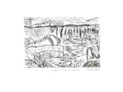 Niagara Falls in Winter Study No 9 etching