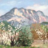 Cezanne's Mountain Aix en Provence, oil on wood, 8x10 ins