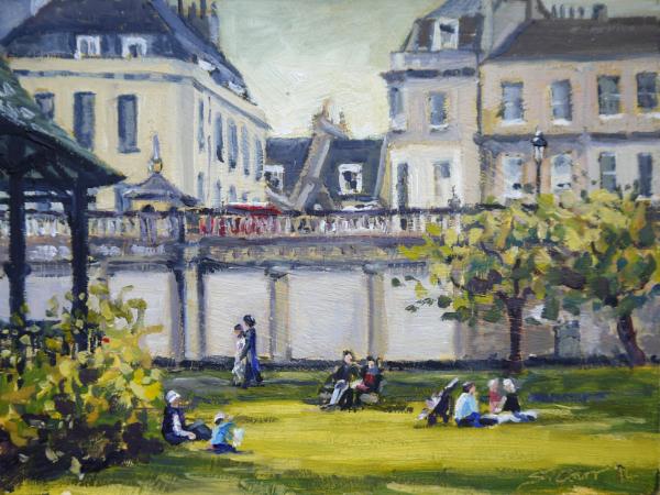 Parade Gardens, Bath, 6x8 ins, oils