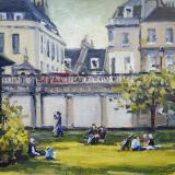 Parade Gardens, Bath, 6x8 ins, oils