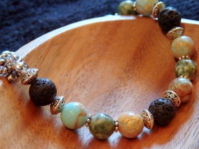 Lava & Gemstone Aromatherapy Bracelet