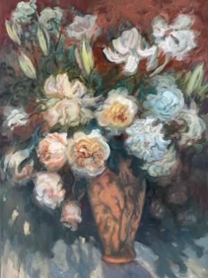 Tiffany Vase Roses 24”x 36” #328