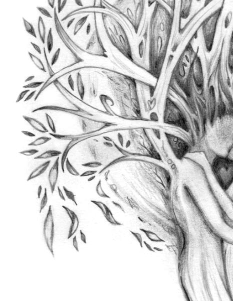 Tree of Love art print tree drawing with celtic knotwork roots