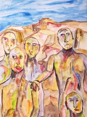 With each hill top climbed, disappointing greets them, but they vow to continue seeking a more fertile land for their people. With each hill top climbed, disappointing greets them, but they vow to continue seeking a more fertile land for their people.