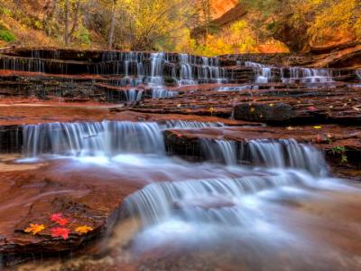 Colorful Waterfall Strata on the Left Fork Colorful Waterfall Strata on the Left Fork