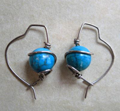 Caribbean Blue Howlite Earrings