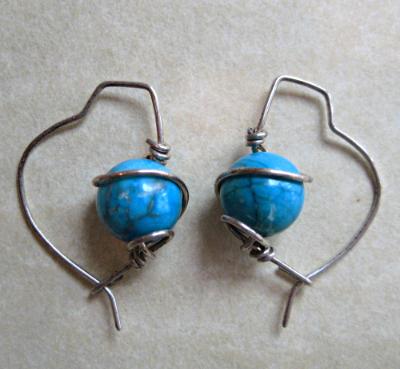 Caribbean Blue Howlite Earrings Caribbean Blue Howlite Earrings