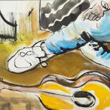 Tim Drawing His Guitar