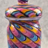 #07022601 Jar with lid Rainbow feather twist 9.75''HX5''W $300.00