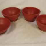 120310.ABDE Four Small Satin Cherry Bowls