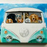 8 DOGS TAKE THE BUS TO THE BEACH