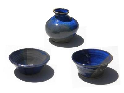 Blue Bowls and Vase