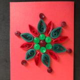 Red Snowflake Quilled Greeting Card 