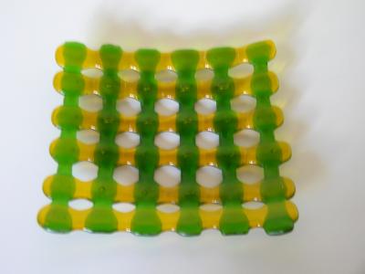 Green and yellow basket weave